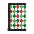 Merry Christmas Argyle Pattern Print Trifold Wallet