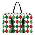 Merry Christmas Argyle Pattern Print Utility Tote Bag