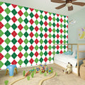 Merry Christmas Argyle Pattern Print Wall Sticker