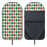 Merry Christmas Argyle Pattern Print Waterproof Car Seat Cover