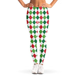 Merry Christmas Argyle Pattern Print Women's Leggings