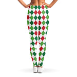 Merry Christmas Argyle Pattern Print Women's Leggings