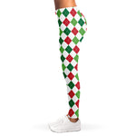 Merry Christmas Argyle Pattern Print Women's Leggings
