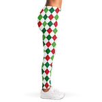 Merry Christmas Argyle Pattern Print Women's Leggings