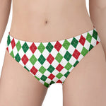 Merry Christmas Argyle Pattern Print Women's Panties