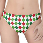 Merry Christmas Argyle Pattern Print Women's Thong