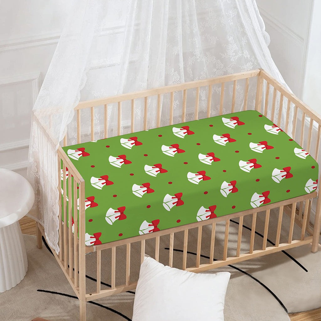 Merry Christmas Bells Pattern Print Baby Crib Sheet