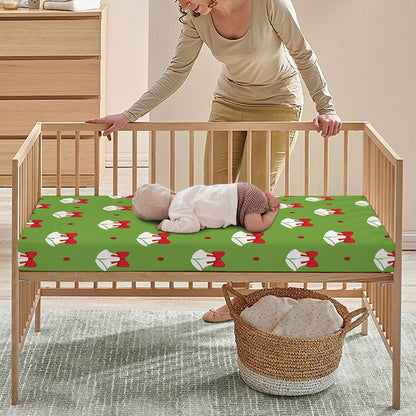 Merry Christmas Bells Pattern Print Baby Crib Sheet