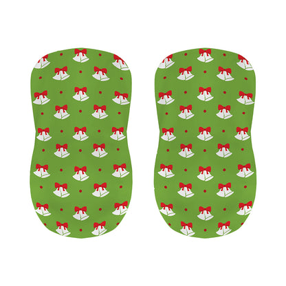 Merry Christmas Bells Pattern Print Bar Stool Covers