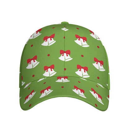 Merry Christmas Bells Pattern Print Baseball Cap