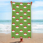 Merry Christmas Bells Pattern Print Beach Towel