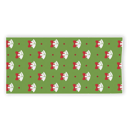 Merry Christmas Bells Pattern Print Beach Towel