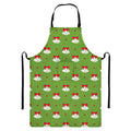 Merry Christmas Bells Pattern Print Bib Apron With Pocket