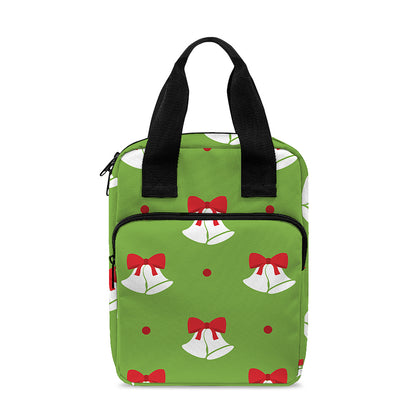 Merry Christmas Bells Pattern Print Bible Tote Bag