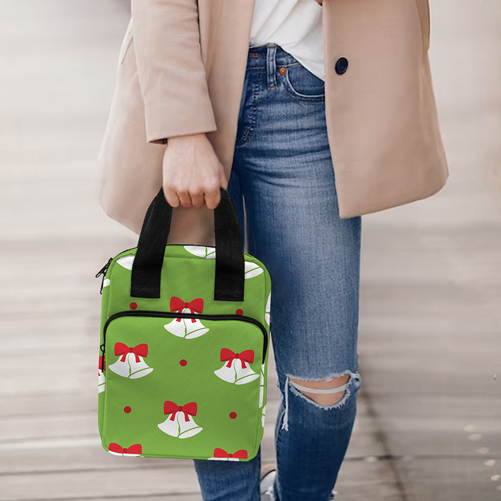 Merry Christmas Bells Pattern Print Bible Tote Bag