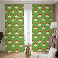 Merry Christmas Bells Pattern Print Dimout Pencil Pleat Curtains
