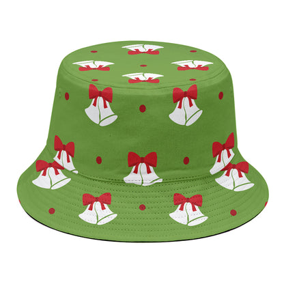 Merry Christmas Bells Pattern Print Bucket Hat