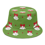Merry Christmas Bells Pattern Print Bucket Hat