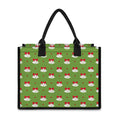 Merry Christmas Bells Pattern Print Canvas Tote Bag