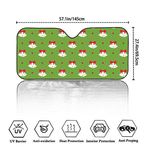 Merry Christmas Bells Pattern Print Car Windshield Sun Shade