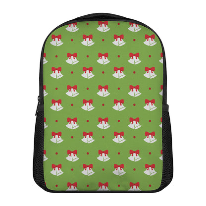 Merry Christmas Bells Pattern Print Casual Backpack