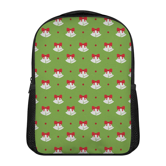 Merry Christmas Bells Pattern Print Casual Backpack
