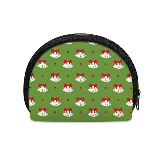 Merry Christmas Bells Pattern Print Coin Purse