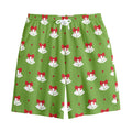 Merry Christmas Bells Pattern Print Cotton Shorts