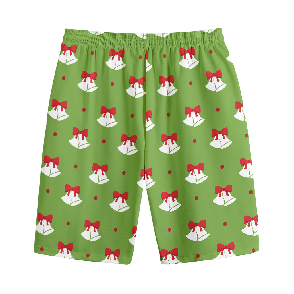 Merry Christmas Bells Pattern Print Cotton Shorts