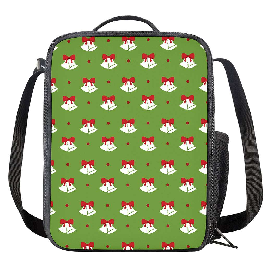 Merry Christmas Bells Pattern Print Crossbody Lunch Bag