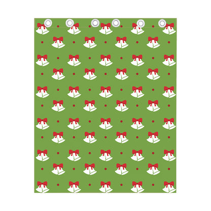 Merry Christmas Bells Pattern Print Curtain