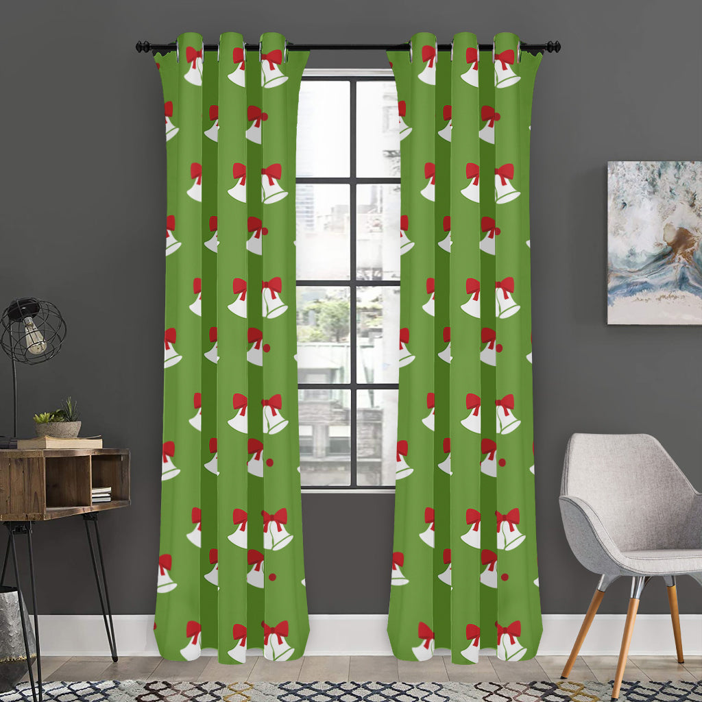 Merry Christmas Bells Pattern Print Curtain