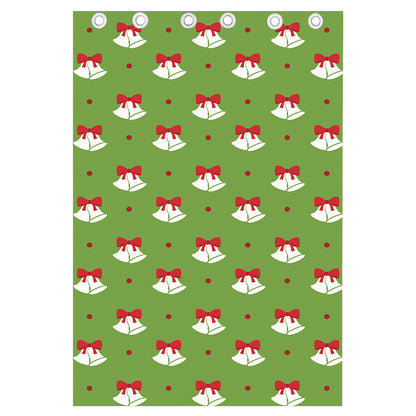 Merry Christmas Bells Pattern Print Curtain