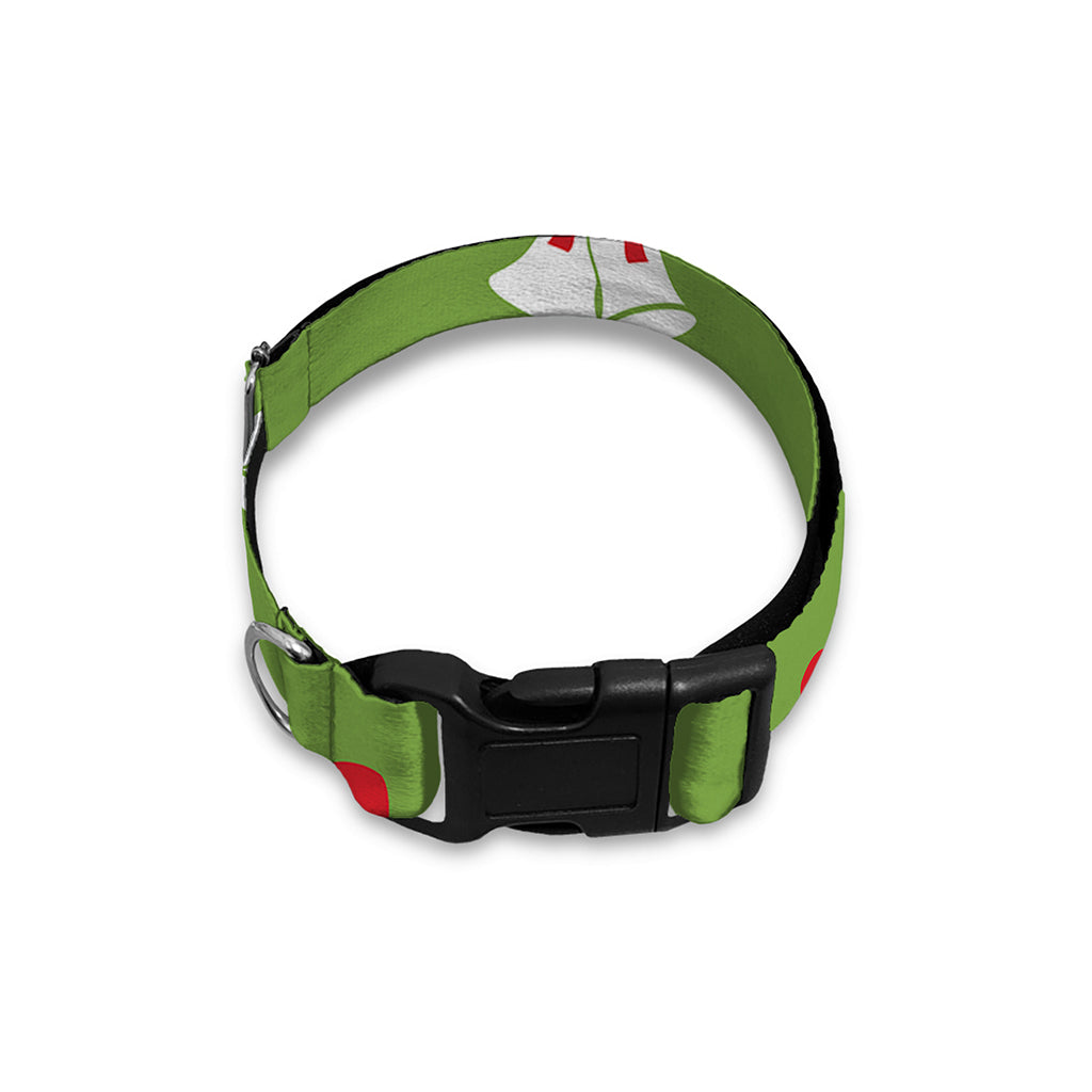 Merry Christmas Bells Pattern Print Dog Collar