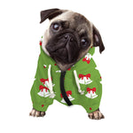 Merry Christmas Bells Pattern Print Dog Zip Up Hoodie
