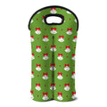 Merry Christmas Bells Pattern Print Double Neoprene Wine Tote
