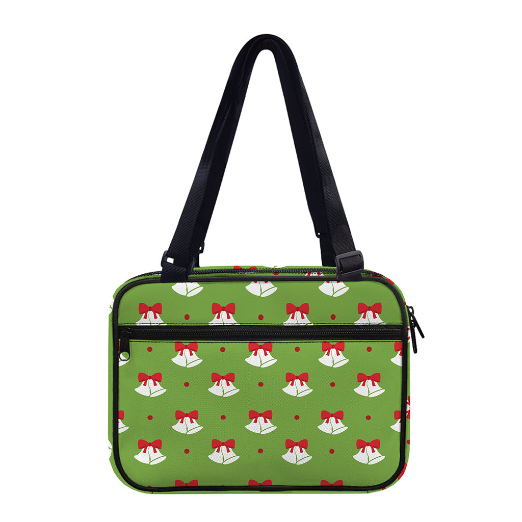 Merry Christmas Bells Pattern Print Double Strap Bible Bag