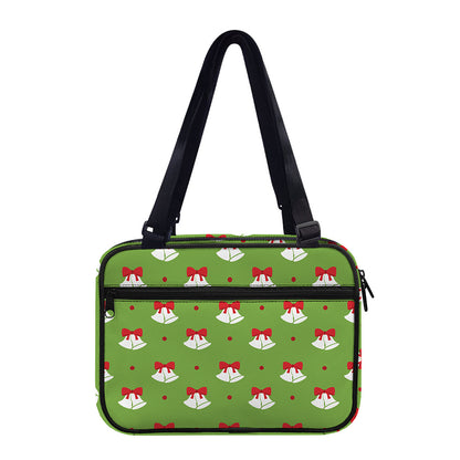 Merry Christmas Bells Pattern Print Double Strap Bible Bag