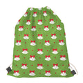 Merry Christmas Bells Pattern Print Drawstring Bag