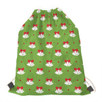 Merry Christmas Bells Pattern Print Drawstring Bag