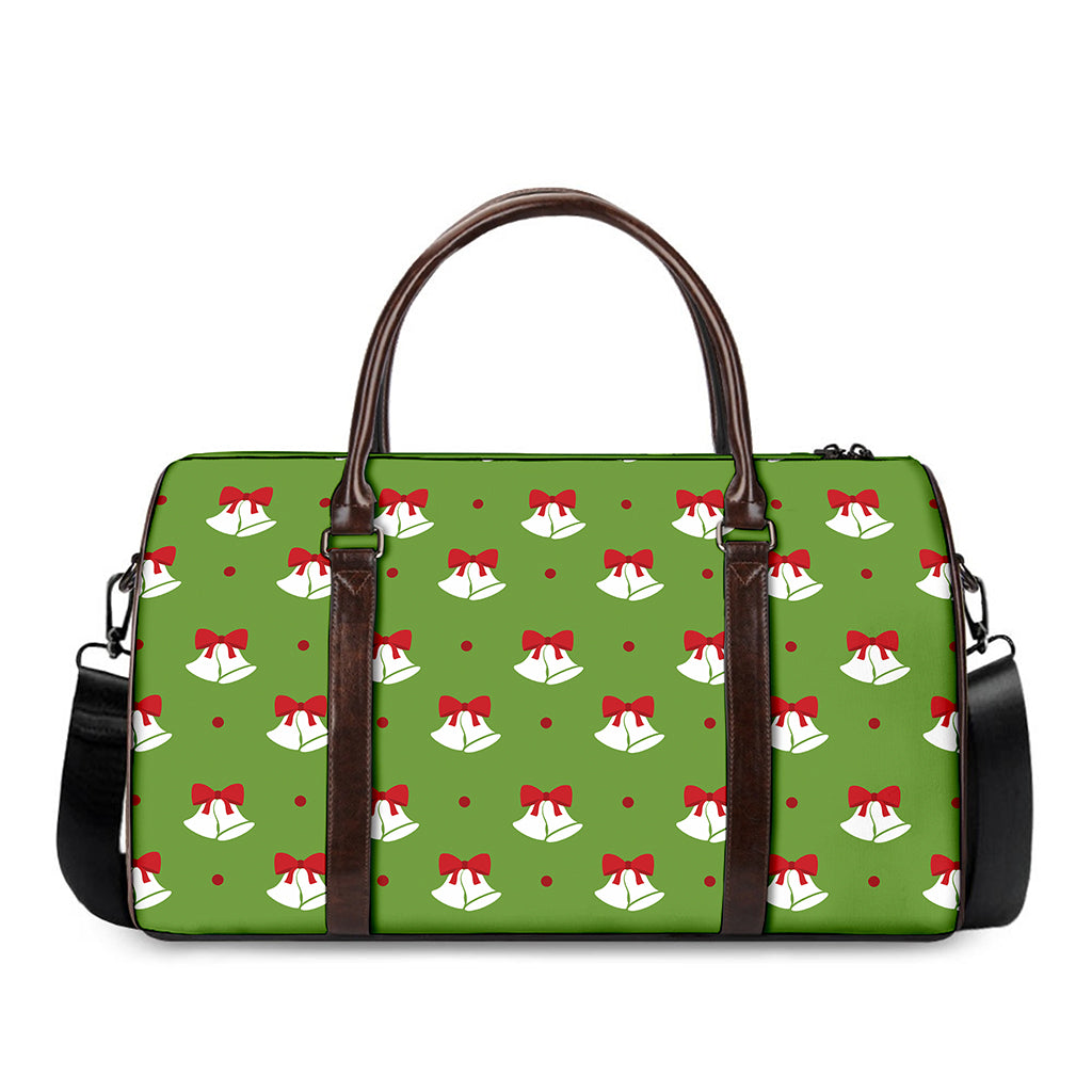 Merry Christmas Bells Pattern Print Duffle Bag