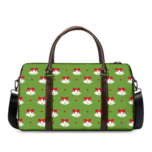 Merry Christmas Bells Pattern Print Duffle Bag