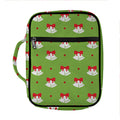 Merry Christmas Bells Pattern Print Front Pocket Bible Bag