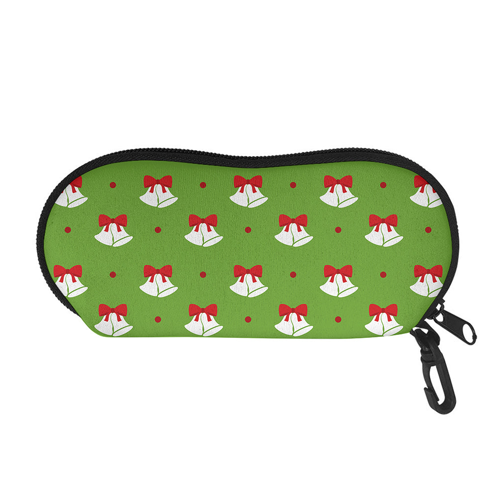 Merry Christmas Bells Pattern Print Glasses Case