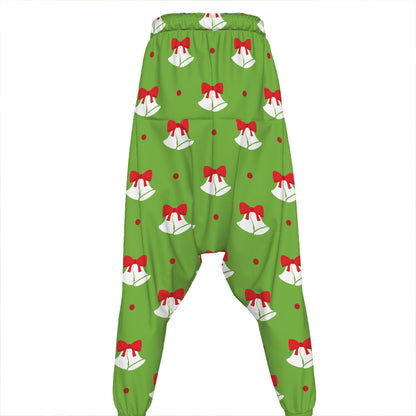 Merry Christmas Bells Pattern Print Hammer Pants