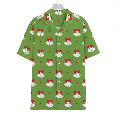 Merry Christmas Bells Pattern Print Hawaiian Shirt