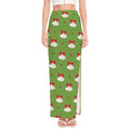 Merry Christmas Bells Pattern Print High Slit Maxi Skirt