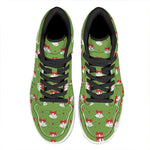 Merry Christmas Bells Pattern Print High Top Leather Sneakers