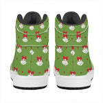 Merry Christmas Bells Pattern Print High Top Leather Sneakers
