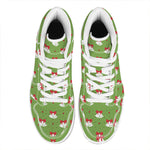 Merry Christmas Bells Pattern Print High Top Leather Sneakers